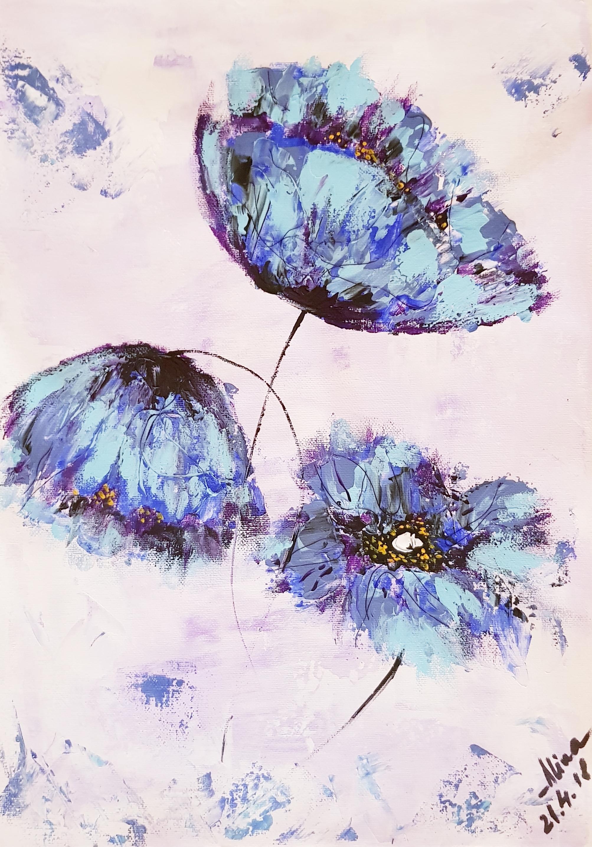 ArteDiAlina.com painting: Himalayan poppies